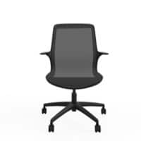 Ergonomic Home Office Chair with One-Piece Mesh Air-Flow Backrest and Height Adjustable BlackFixed Arms