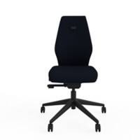 Ergonomic Home Office Chair Fully Upholstered Tri-Curved Posture Backrest Black   Without Arms