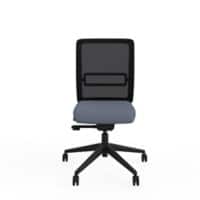 Ergonomic Home Office Chair with Slim-Line Mesh Backrest Height Adjustable Fabric Grey Without Arms