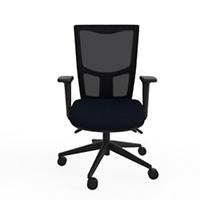 Ergonomic Home Office Chair with Slimline Mesh Backrest and Height Adjustable Black  2D Arms