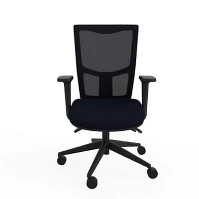 Ergonomic Home Office Chair with Slimline Mesh Backrest and Height Adjustable Black  2D Arms