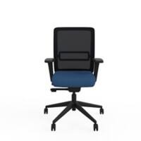 Ergonomic Home Office Posture Chair with Slim-Line Mesh Backrest Height Adjustable Fabric Blue 2D Arms
