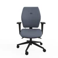 Ergonomic Home Office Chair Fully Upholstered Tri-Curved Posture Backrest Grey  2D Arms