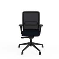 Ergonomic Home Office Chair with Slim-Line Mesh Backrest Height Adjustable Fabric Black 2D Arms