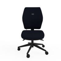 Ergonomic Home Office Chair Fully Upholstered Tri-Curved Posture Backrest Black Without Arms