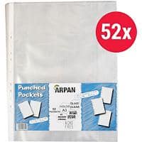 ARPAN Punched Pockets A3 Clear Transparent Polypropylene 11 Holes ST-9611 Pack of 52