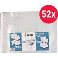 ARPAN Punched Pockets A3 Clear Transparent 60 Microns Polypropylene 11 Holes ST-9613 Pack of 52