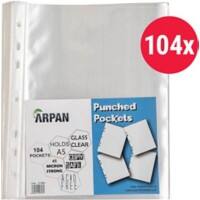 ARPAN Punched Pockets A5 Clear Transparent 45 Microns Polypropylene ST-9606 7 Holes Pack of 104