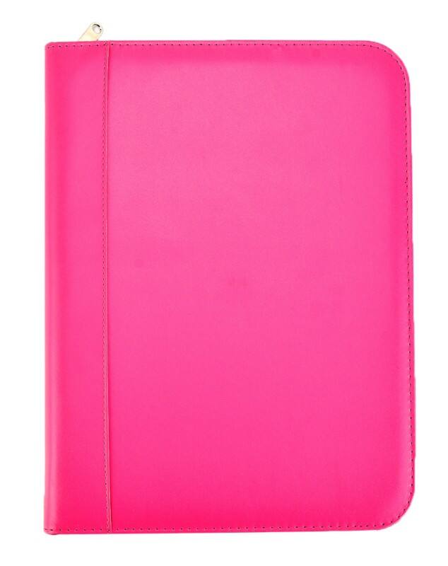 Arpan A4 4 ring Pink Conference Folder with soft padded cover and calculator