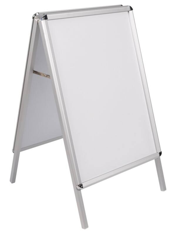 Bi-Office Freestanding Double Sided Pavement Sign A0 1000 X 700 mm Aluminium Silver