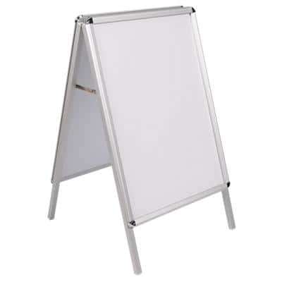 Bi-Office Freestanding Double Sided Pavement Sign A0 1000 X 700 mm Aluminium Silver