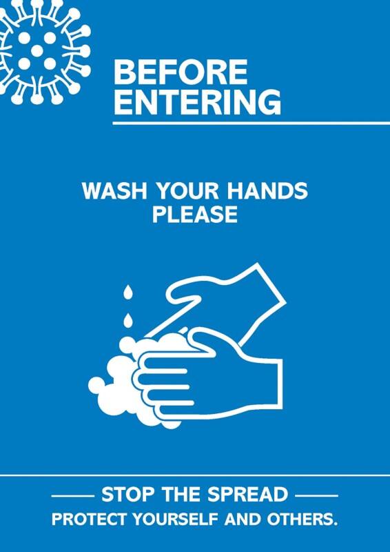 Seco Health and Safety Poster Before entering, wash your hands Adhesive Plastic 42 x 59.5 cm CVP02-A2