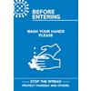 Seco Health & Safety Poster Before entering, wash your hands Semi-Rigid Plastic Blue, White 42 x 59.5 cm