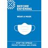 Seco Health & Safety Poster Before entering, wear a mask Semi-Rigid Plastic Blue, White 21 x 29.7 cm