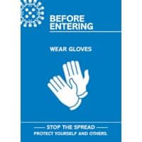 Seco Health & Safety Poster Before entering, wear gloves Semi-Rigid Plastic 42 x 59.5 cm