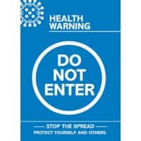 Seco Health & Safety Poster Health warning - do not enter Semi-Rigid Plastic Blue, White 21 x 29.7 cm