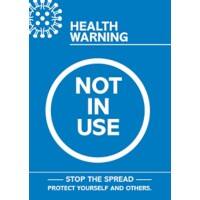 Seco Health & Safety Poster Health warning - not in use Semi-Rigid Plastic Blue, White 21 x 29.7 cm