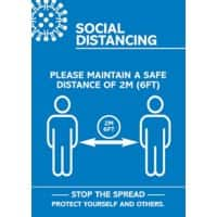 Seco Health & Safety Poster Social Distancing Semi-Rigid Plastic 42 x 59.5 cm