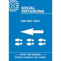 Seco Health and Safety Poster Social distancing - one way only Adhesive Plastic 42 x 59.5 cm CVP13-A2