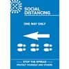 Seco Health & Safety Poster Social distancing - one way only left A4 Semi-Rigid Plastic Blue, White 42 x 59.5 cm