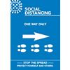 Seco Health & Safety Poster Social distancing - one way only right A4 Semi-Rigid Plastic Blue, White 42 x 59.5 cm