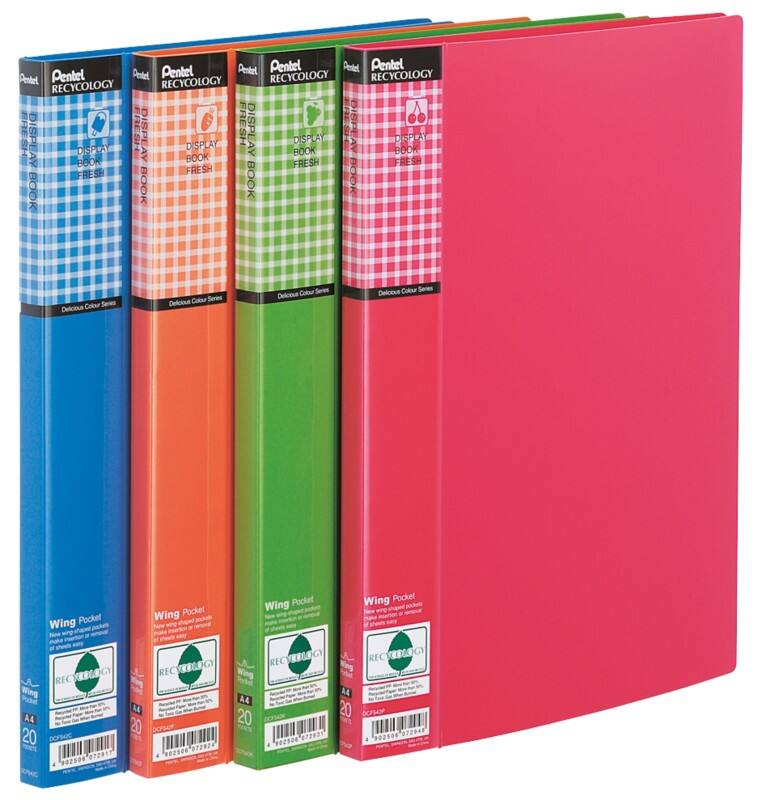 Pentel Display Book Recycology A4 Assorted Polypropylene 24 x 6 x 31 cm Pack of 4