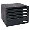 Exacompta Drawer Unit with 4 Drawers Big Box Plus Horizon Maxi Plastic Black 35.5 x 27 x 27.1 cm