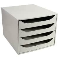 Exacompta Drawer Unit with 4 Drawers EcoBox Plastic Light Grey 28.4 x 34.8 x 23.4 cm