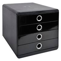 Exacompta Drawer Unit with 4 Drawers Pop-Box Plastic Black, Silver 27.8 x 34.7 x 26.7 cm