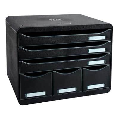 Exacompta Drawer Unit with 6 Drawers Store-Box Maxi Plastic Black 35.5 x 27 x 27.1 cm
