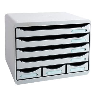 Exacompta Drawer Unit with 7 Drawers Store-Box Mini Plastic Light Grey 35.5 x 27 x 27.1 cm