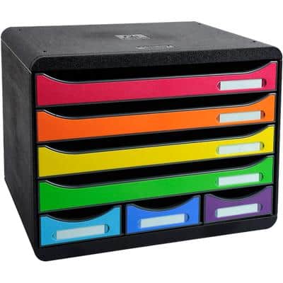 Exacompta Iderama Store-Box Mini Desktop Drawers Plastic Multicolour 7 Drawers 35.5 x 27 x 27.1 cm