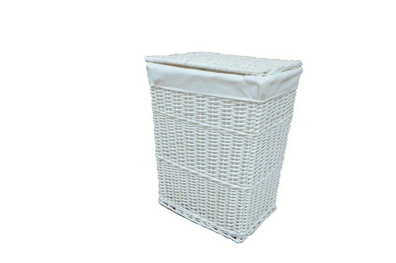 ARPAN Laundry Basket Wicker White 38 x 25 x 49 cm