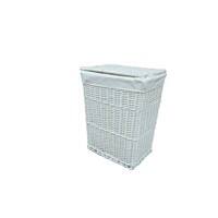 ARPAN Laundry Basket Wicker White 38 x 25 x 49 cm