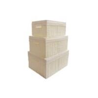 ARPAN Storage Basket Paper Rope White 25.5 x 28 x 28 cm Set of 3