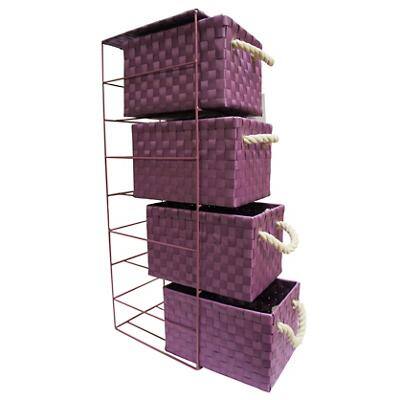 ARPAN Storage Cabinet with 4 Drawers Polypropelene Purple 18 x 25 x 65 cm