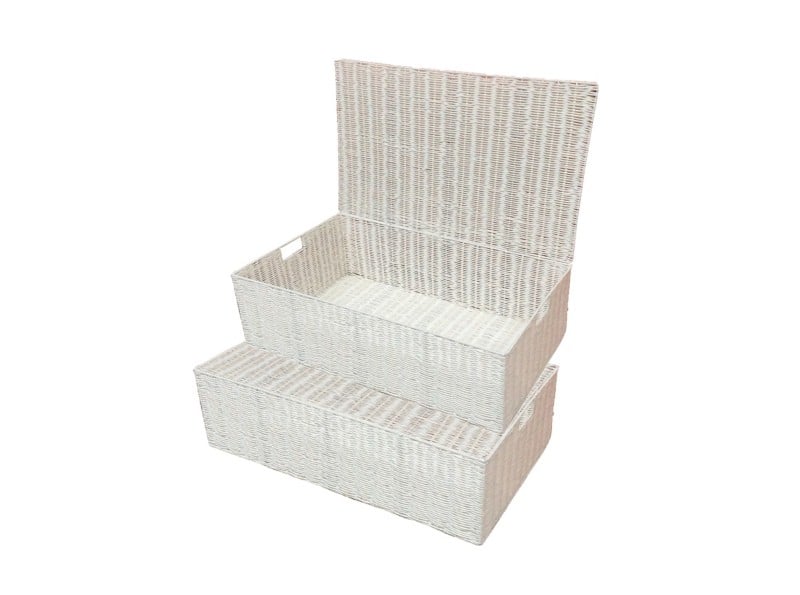 ARPAN Storage Chest Plastic White 60 x 40 x 20 cm Set of 2