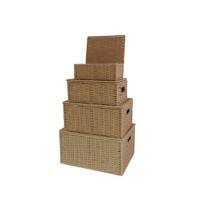 ARPAN Storage Basket Paper Rope Brown 36 x 28 x 18.5 cm Set of 4