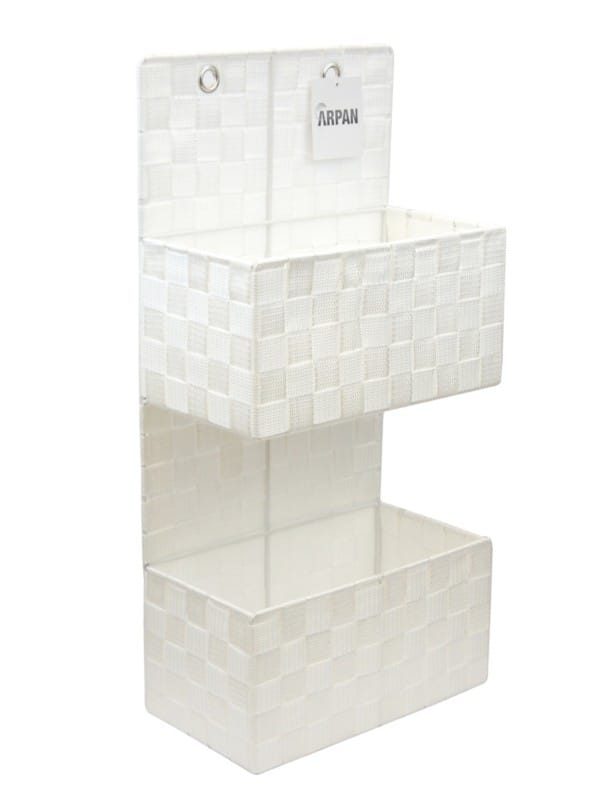 ARPAN Hanging Storage Basket Nylon White 28 x 15 x 58 cm