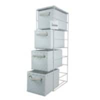 ARPAN Storage Cabinet with 4 Drawers Polypropelene White 18 x 25 x 65 cm