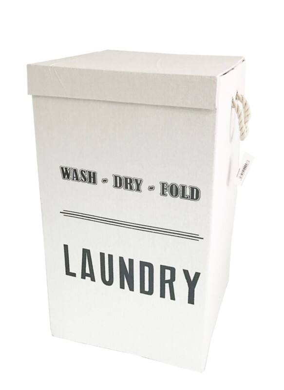 ARPAN Laundry Basket WB-9928 Oxford Cloth White 34 cm x 59 cm
