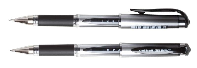 Uni-Ball UM153S Impact Rollerball Pen Grip Broad 0.6 mm Black Pack of 12