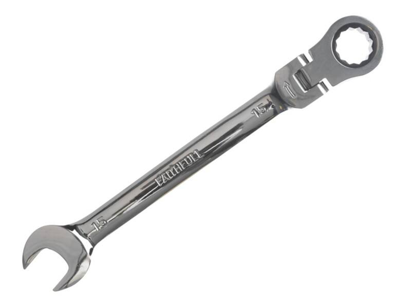 Faithfull FAISPARAT15 Ratchet Combi Spanner 12 Point Chrome Vanadium Chrome Plated 15 mm