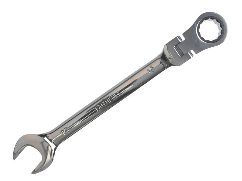 Faithfull FAISPARAT24 Ratchet Combi Spanner 12 Point Chrome Vanadium Chrome Plated 24 mm
