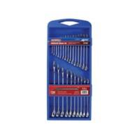 Faithfull SPASETC25 Combination Spanner Set 15° Chrome Vanadium Chrome Plated Pack of 25