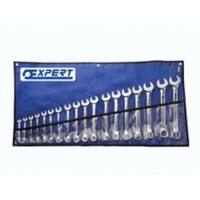BRITOOL E113200 Combination Spanner Set 12 Point 15° Chrome vanadium steel Chrome Plated 6 - 24 mm Pack of 18