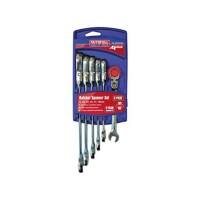 Faithfull FAISPARAT6S Flexi Head Ratchet Spanner Set Chrome vanadium steel Chrome Plated 8 - 19 mm Pack of 6
