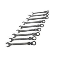 Faithfull FAISPARAT9S Flexi Head Ratchet Spanner Set Chrome vanadium steel Chrome Plated 8 - 19 mm Pack of 9