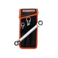 Bahco BAHS4RM3T Ratcheting Ring Wrench Set 12 Point 5° Alloy Steel Chrome Plated Pack of 3