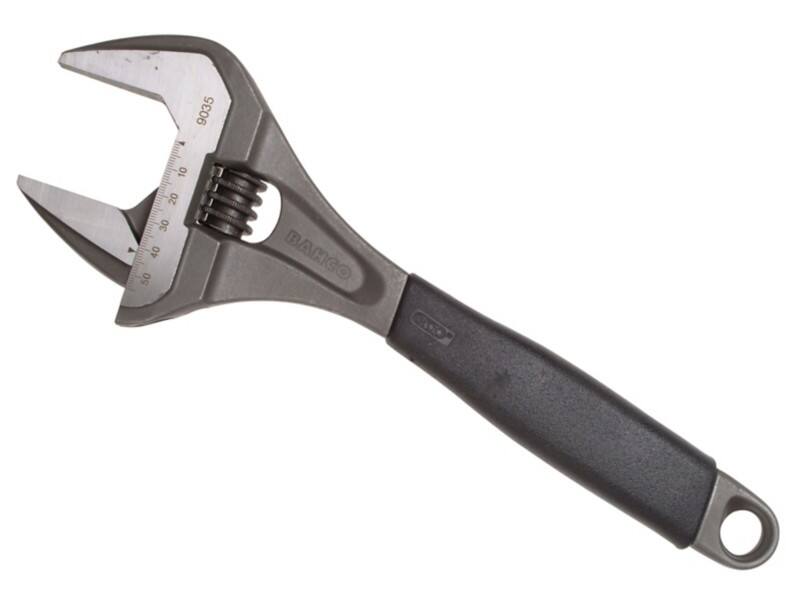 Bahco BAH9035 Ajustable Spanner Thermoplastic Grip Alloy Steel Black Finish 55 mm